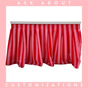 The Watergate x Ritchie: 6' Pleated Red + White Striped Bar