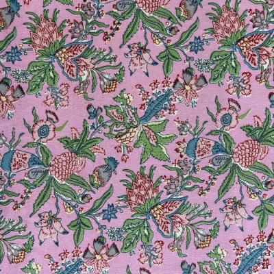 The Giselle: Pink + Green Floral Table Linen