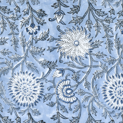 The Haddie: Glacier Blue + White Floral Table Linen