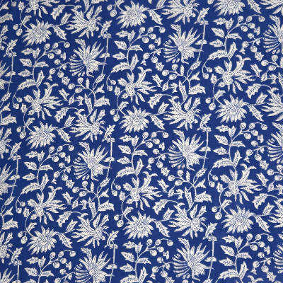 The Lilith: Azure Blue + White Floral Table Linen